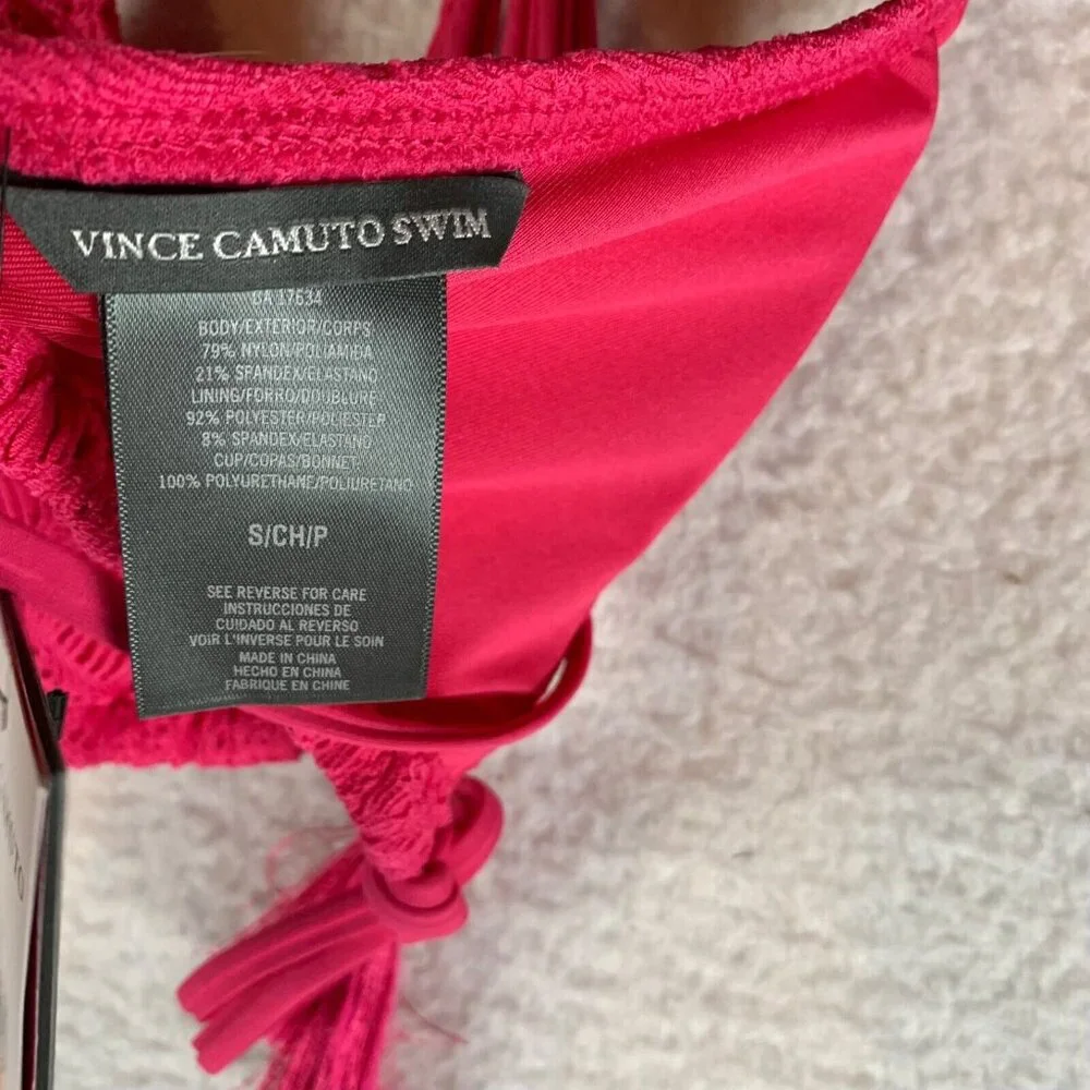 Vince Camuto Women's Crochet Lace Tie‎ Front Triangle Bikini Top Size S NWT 9916
